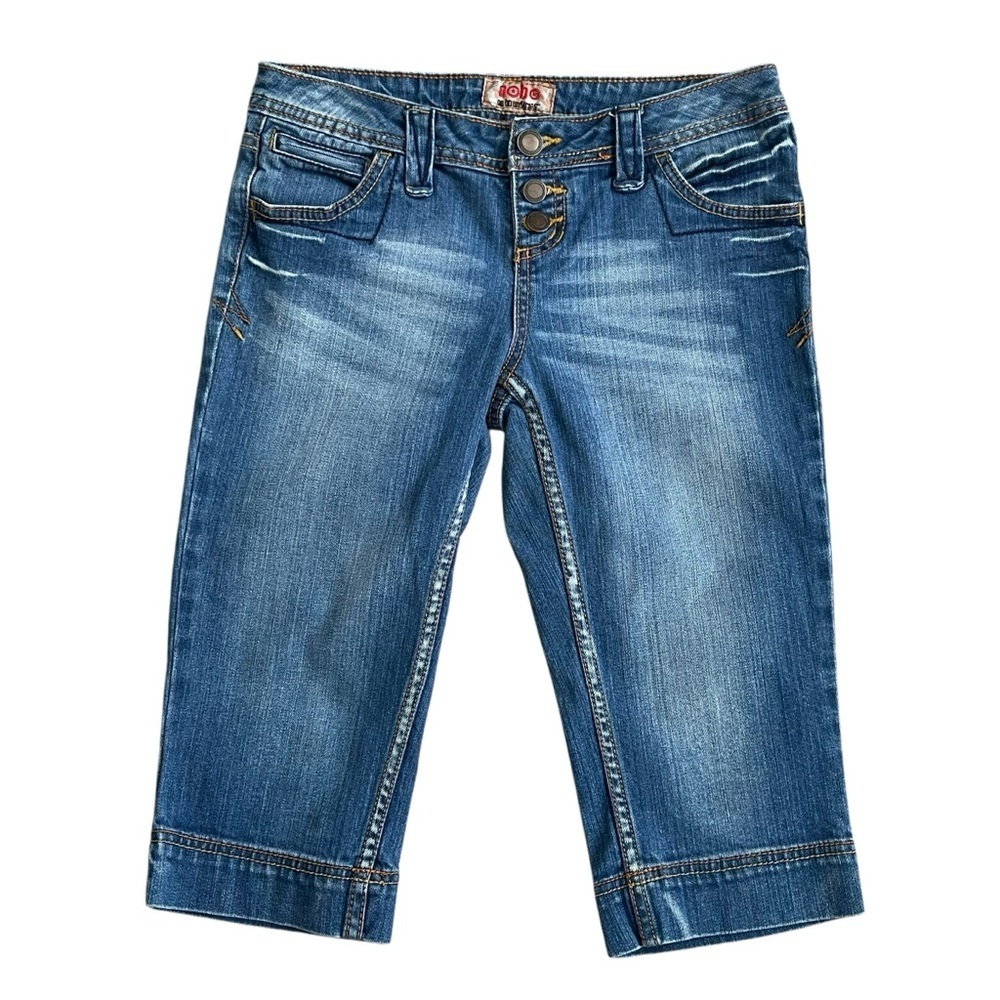 Vintage Y2K nobo no boundaries Super Low Rice Crop Capri Jeans Juniors size 5